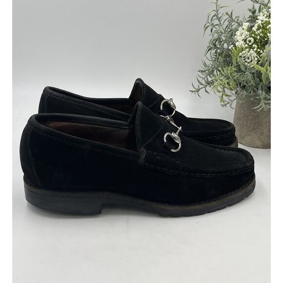 Gucci Women 1955 Horsebit Accent Black Suede Lugged Sole Loafers Size: 5D - Picture 2 of 16